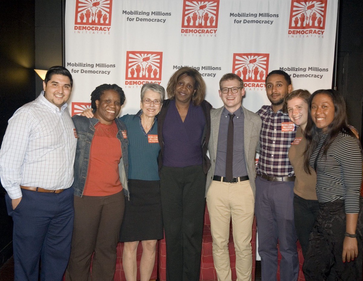Adam Eichen with fellow democracy organizers